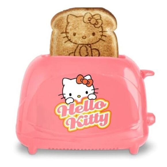 Hello Kitty 2-Slice Toaster, Pink, Toasts Image on Bread, Adjustable Browning NI - Picture 1 of 6